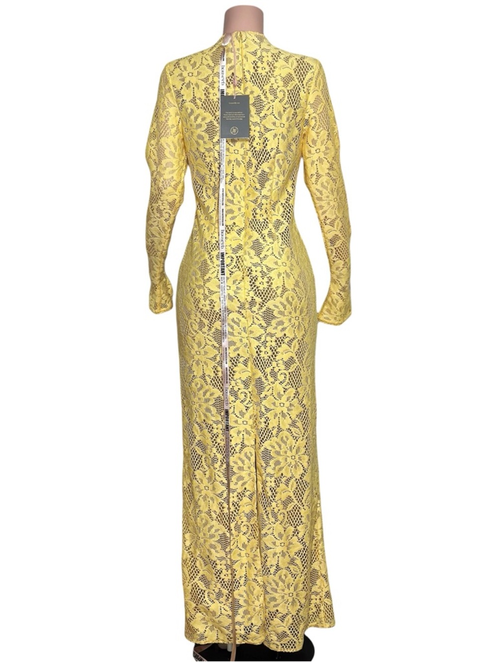 House of CB Indiana Yellow Lace Long Sleeve Maxi Dress - Picture 9 of 11